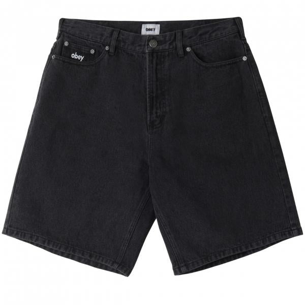 Obey Bigwig Baggy Denim Faded black short