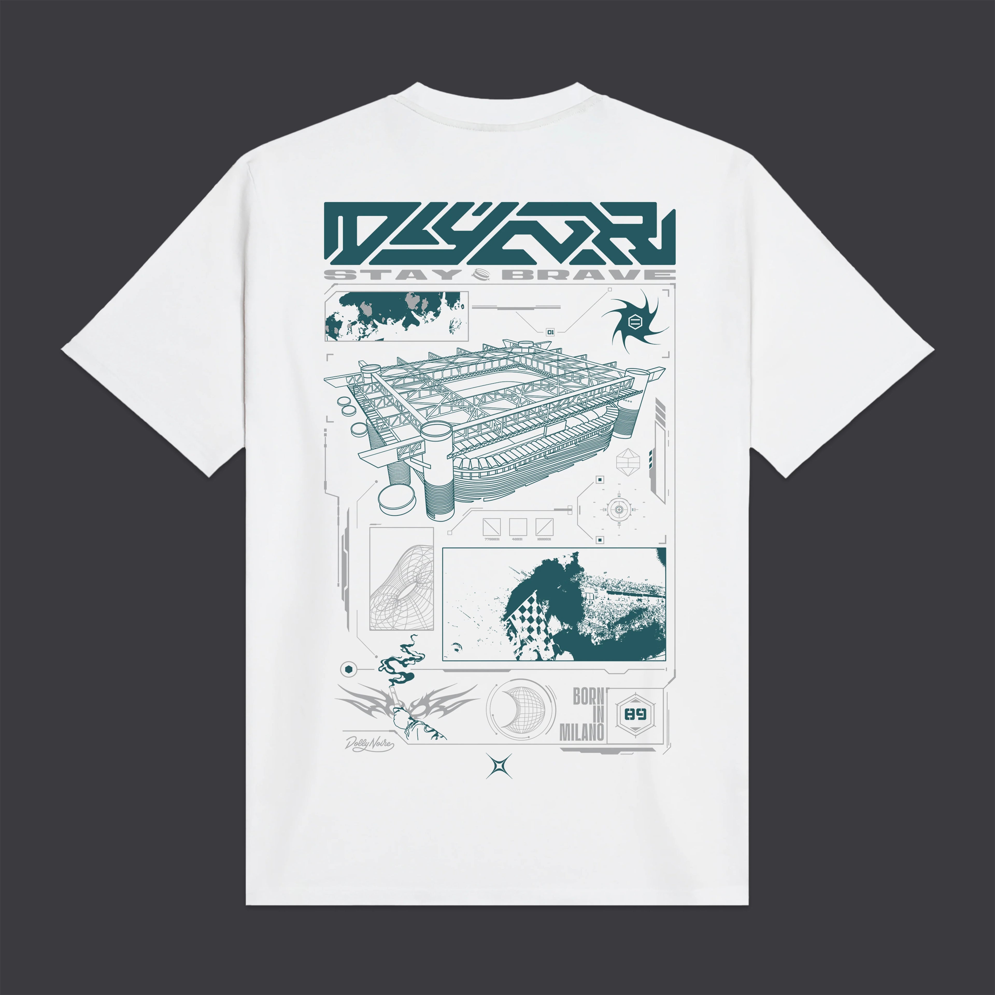 dolly noire sci-fi stadium tee white