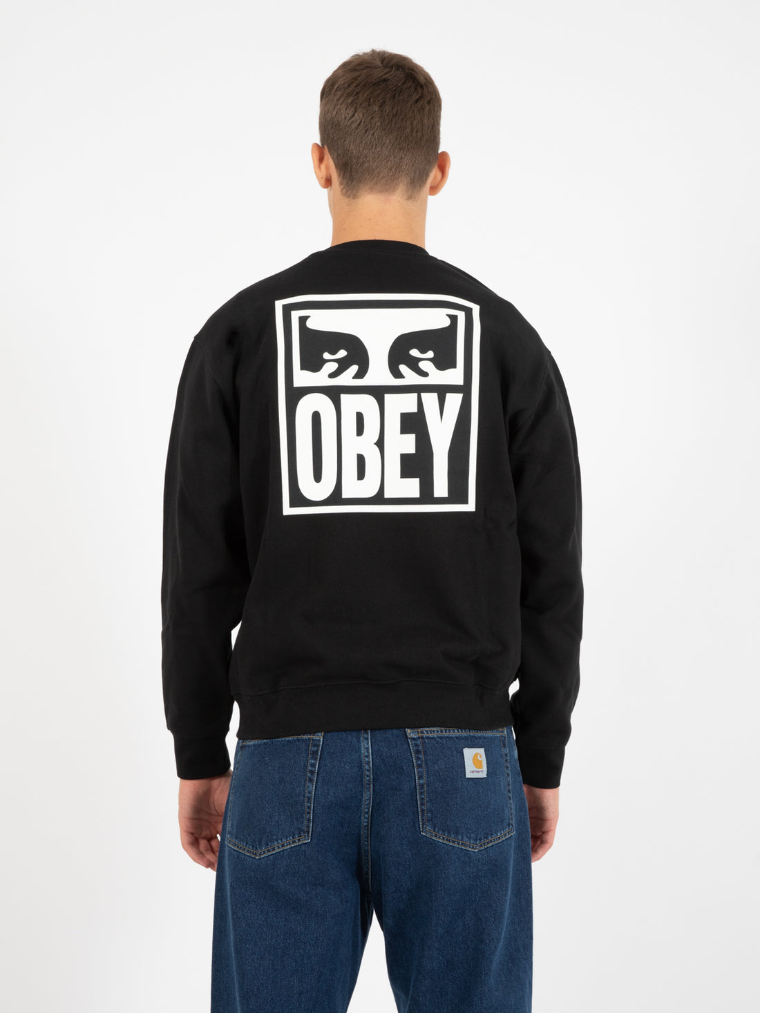 Obey Felpa eyes icon crew fleece black